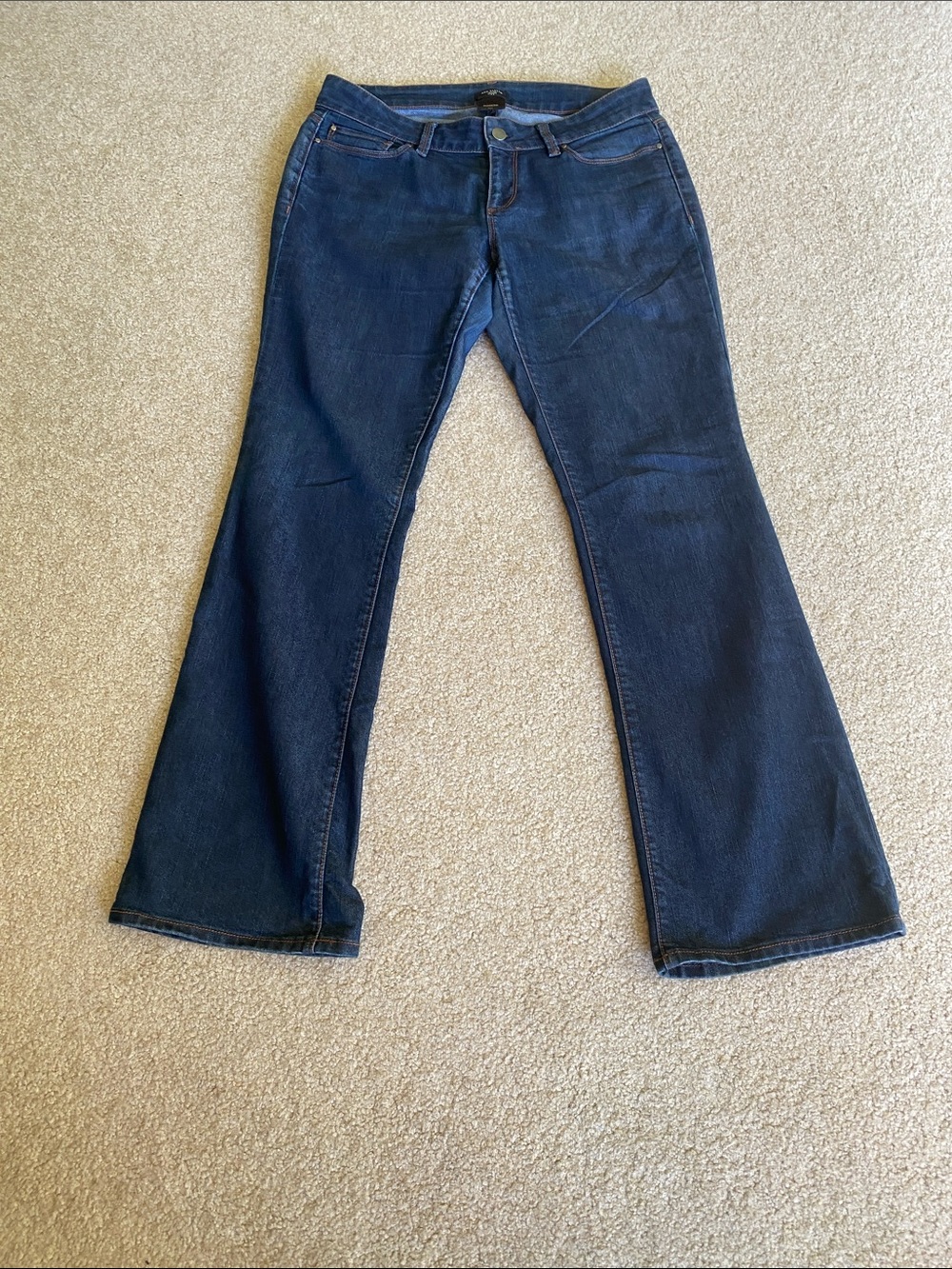 Ann Taylor Dark Indigo Flare Jeans - Wide Leg